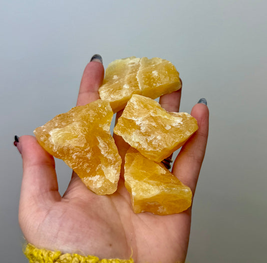 Orange calcite raw