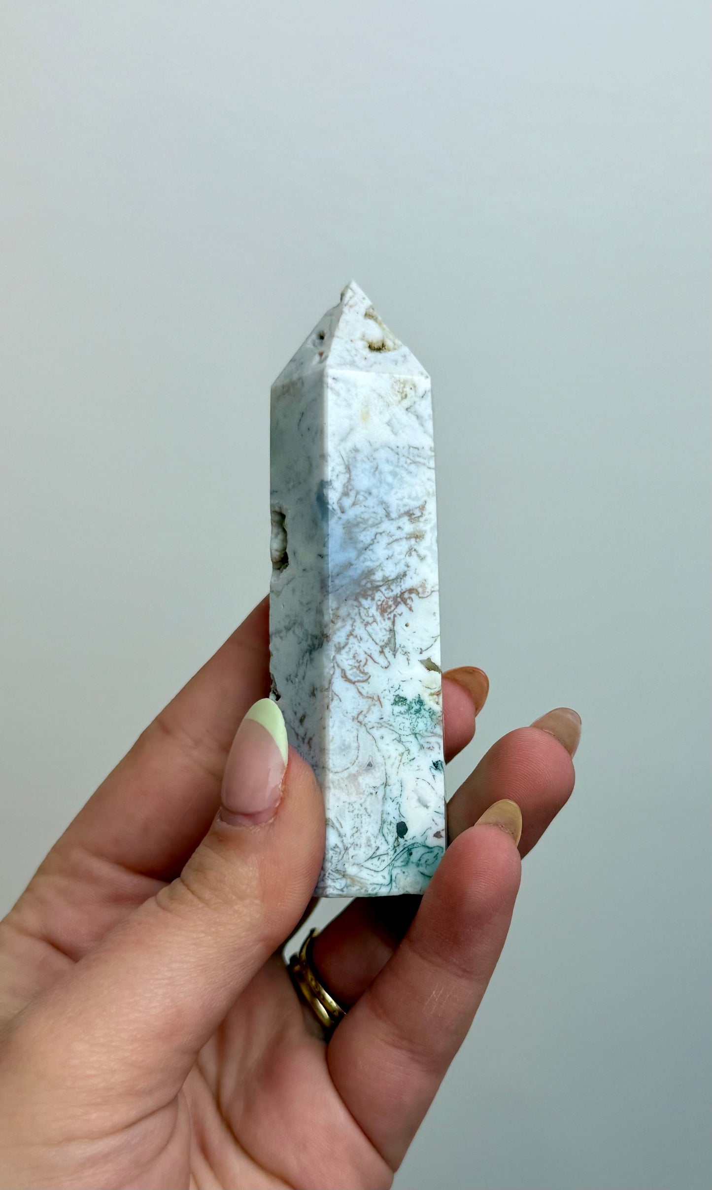 Pastel moss agate tower