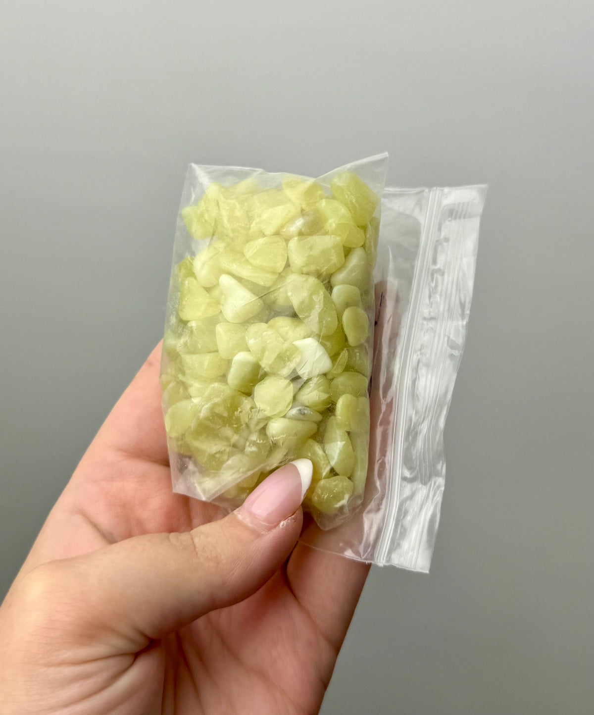 Lemon jade chip/pebble bags