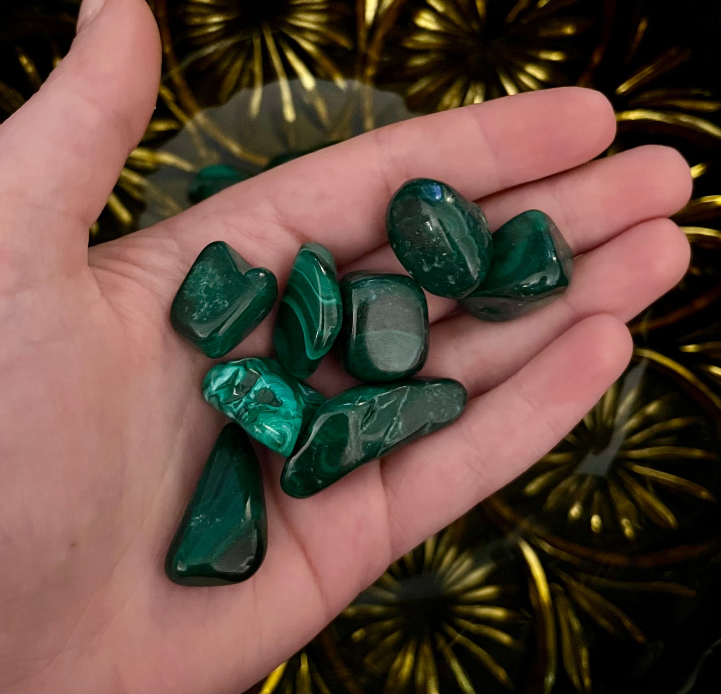 Malachite tumbles