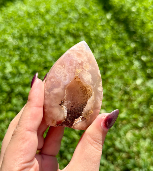 Flower agate tear freeform