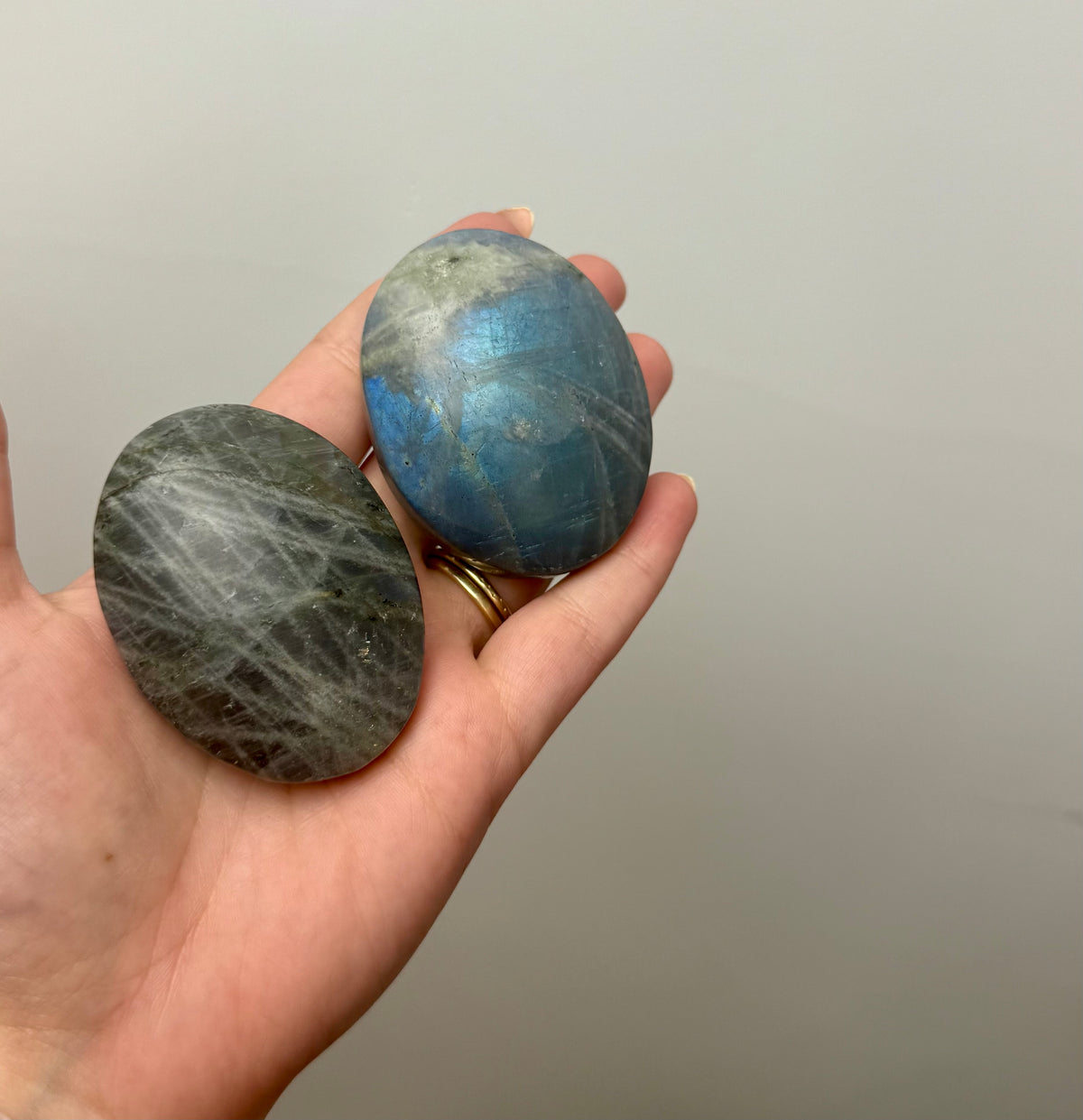 Labradorite palm stones