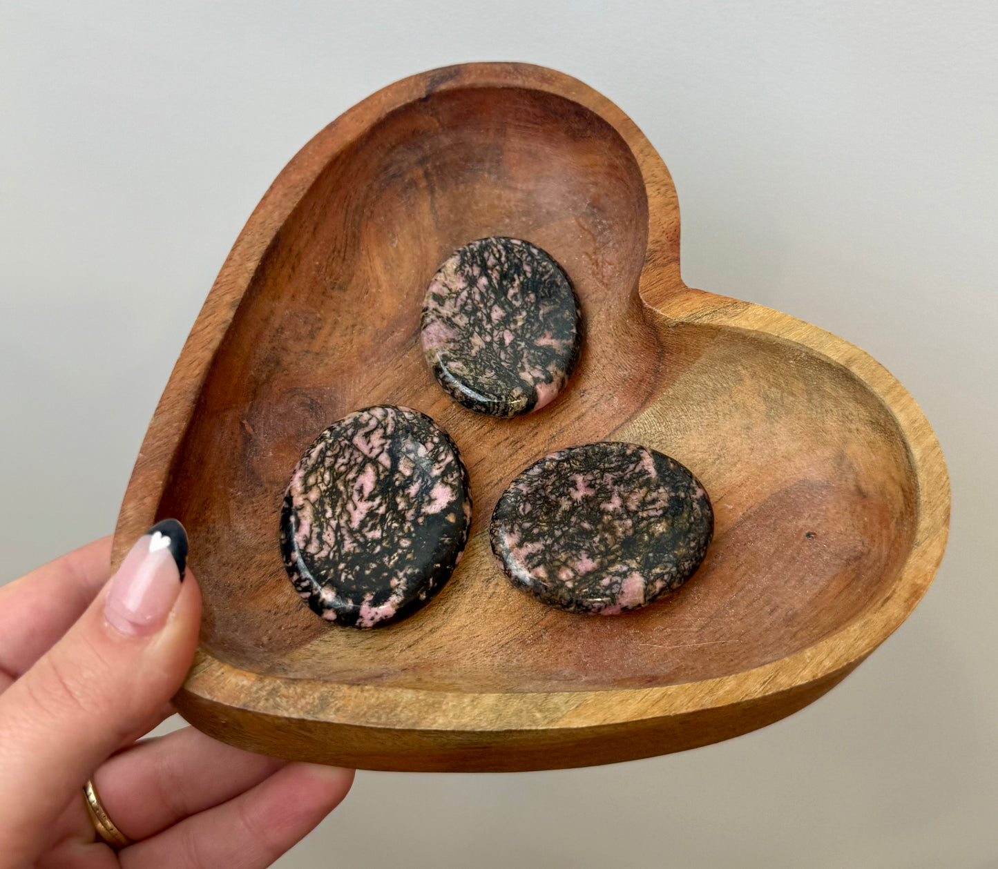 Rhodonite worry stones