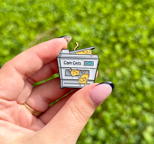 Copy cat enamel pin