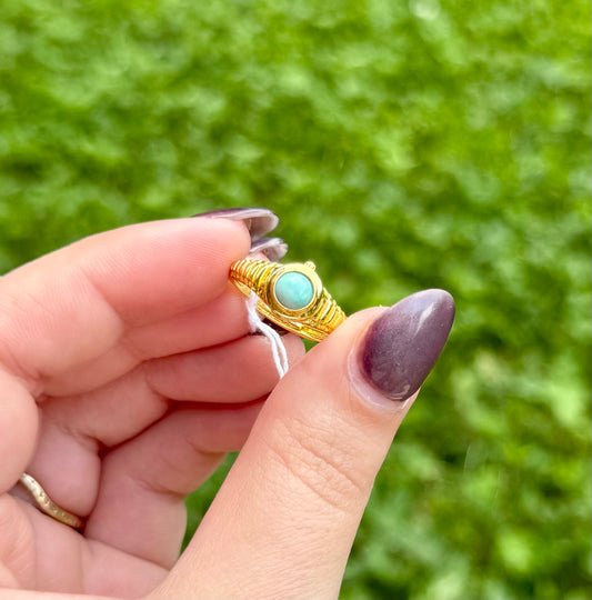 Amazonite adjustable ring