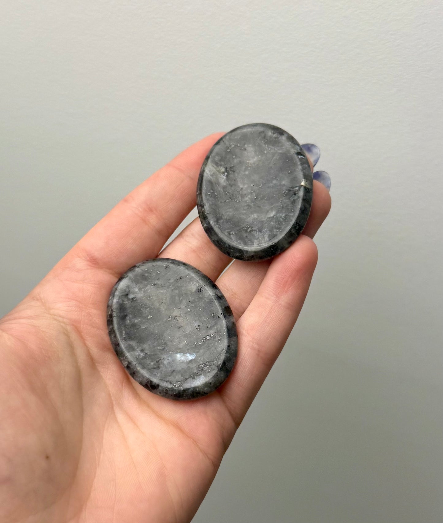 Larvikite worry stones