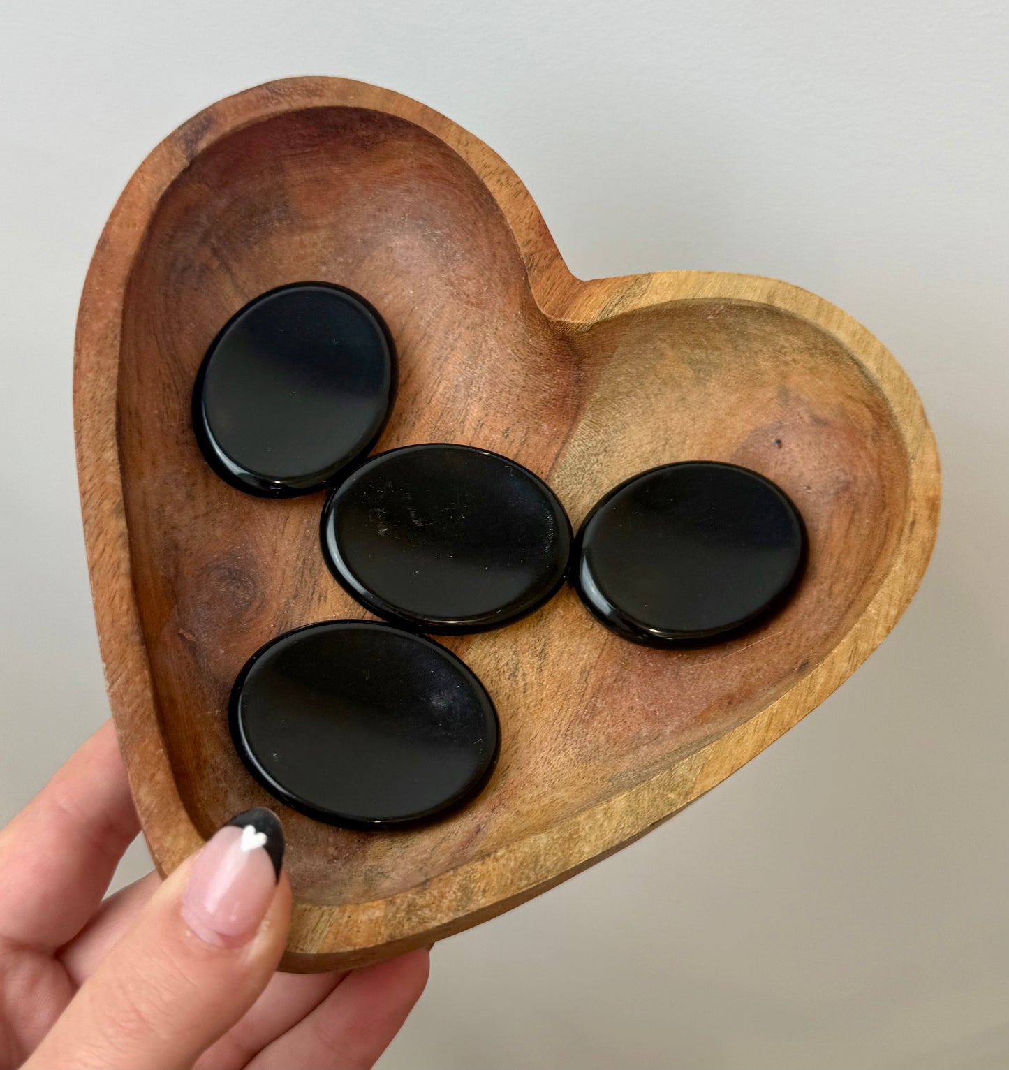 Obsidian worry stones