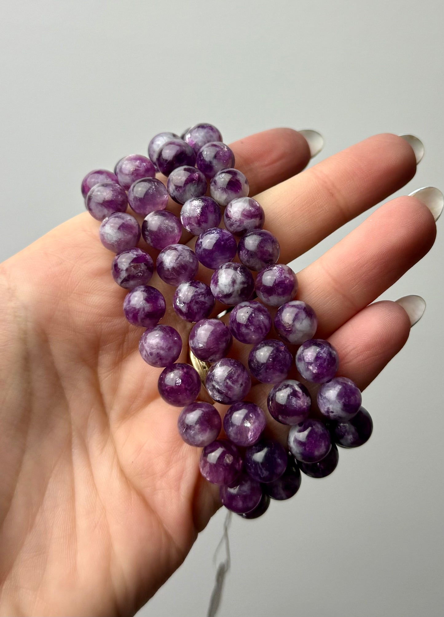 Purple mica/gem lepidolite bracelets