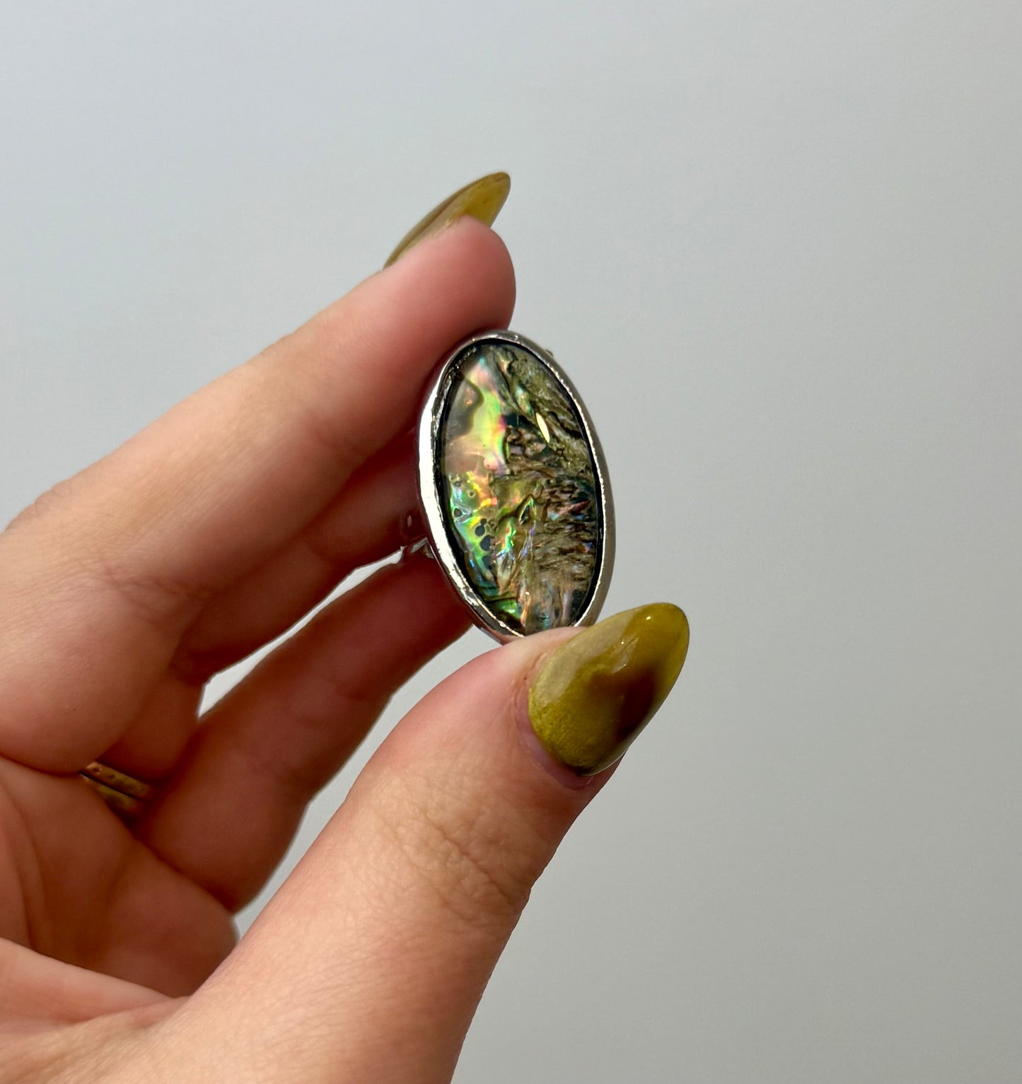 Abalone shell ring thrifted find ￼