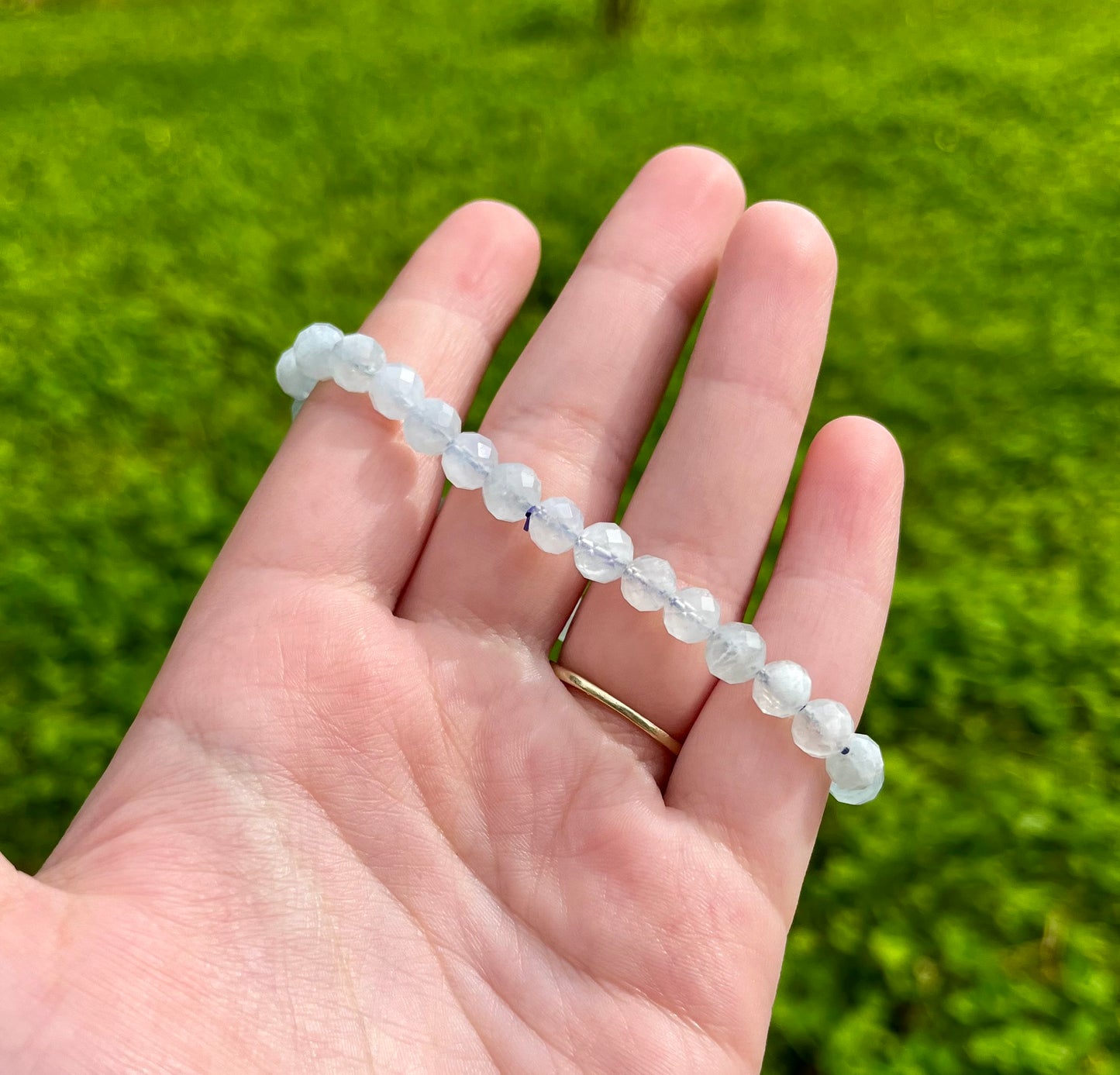 Aquamarine faceted bracelet