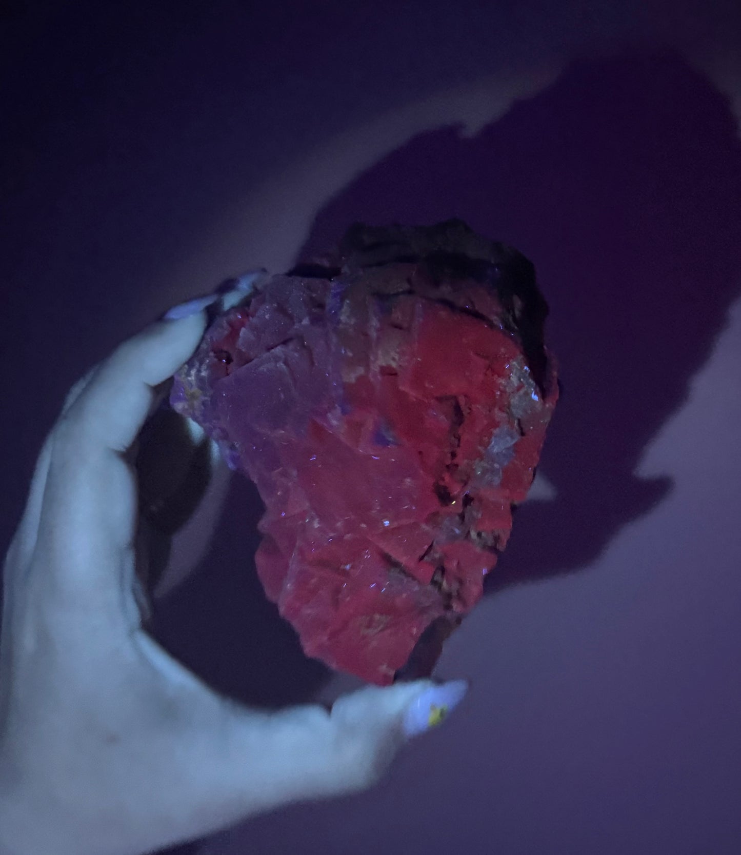 Black rose fluorite specimen