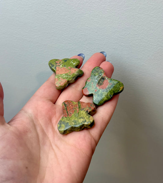 Unakite butterfly carving
