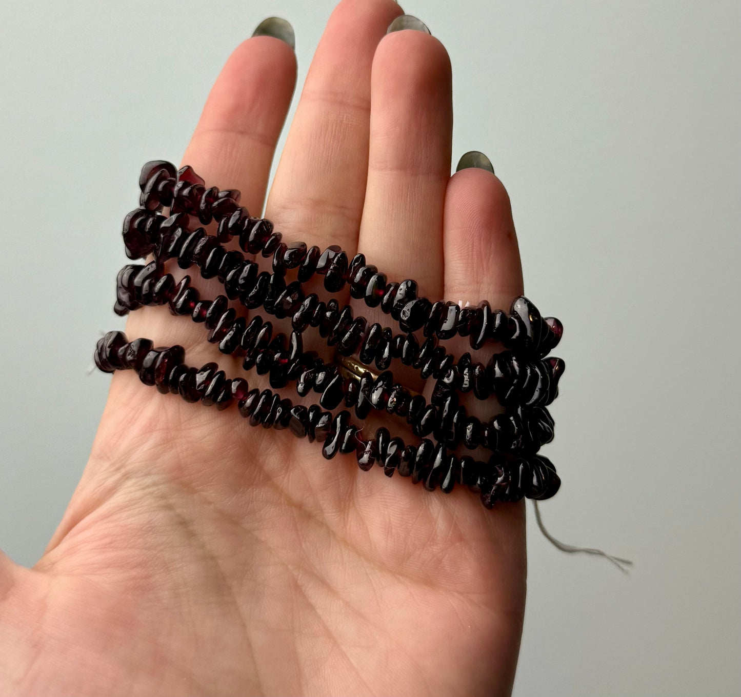 Garnet chip bracelets