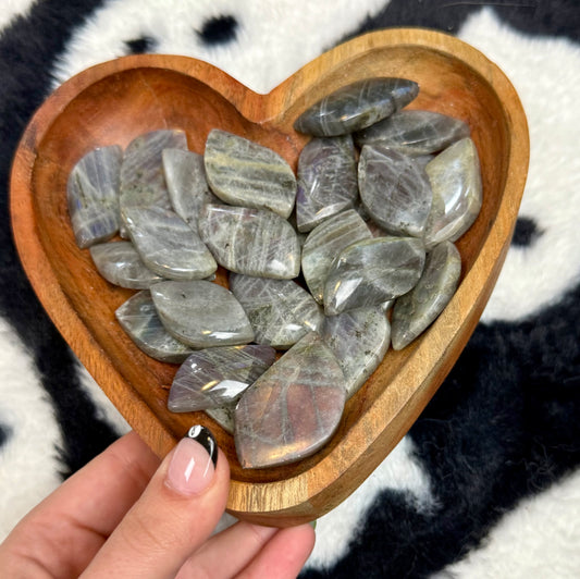 Labradorite cabochon carvings