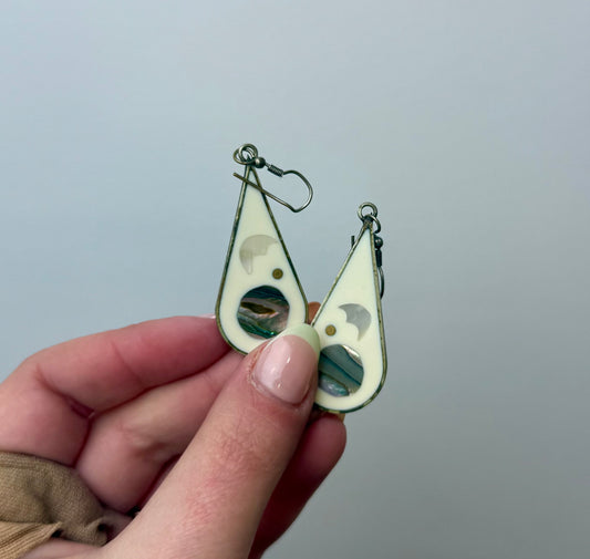 Abalone shell earrings thrifted find