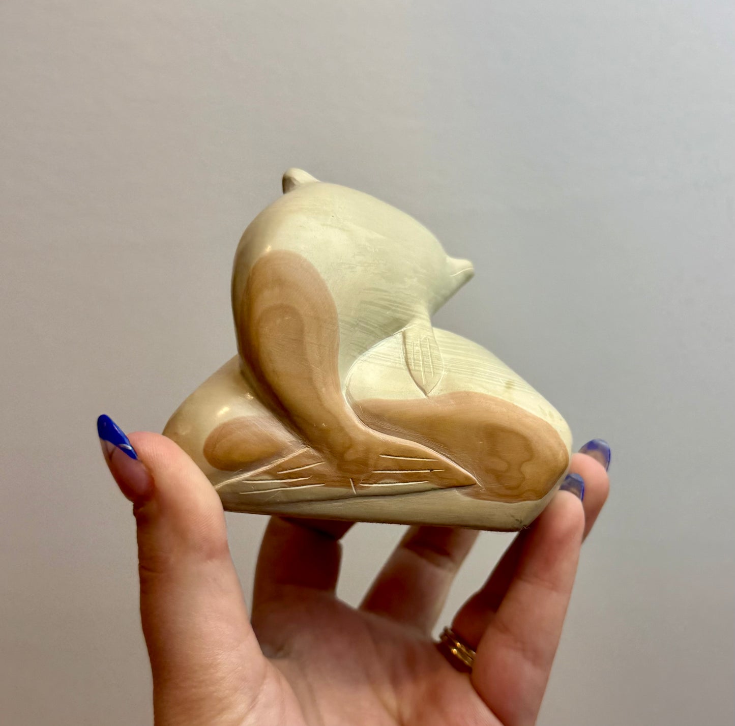 Sandstone dolphin carving thrifted find