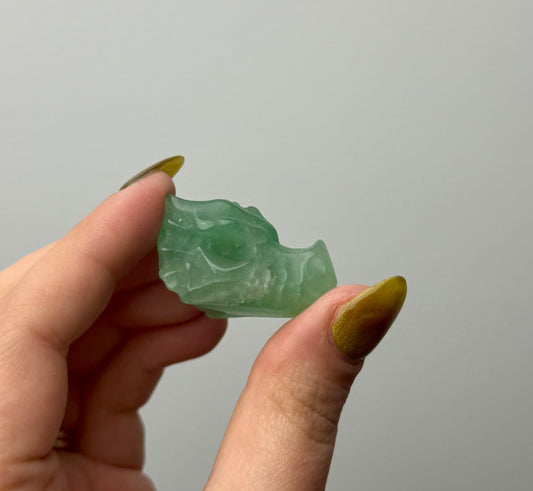 Green aventurine dragon head