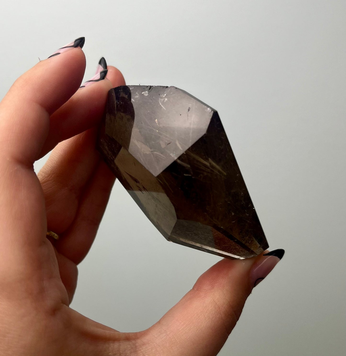 Smoky Quartz with rutile freeform