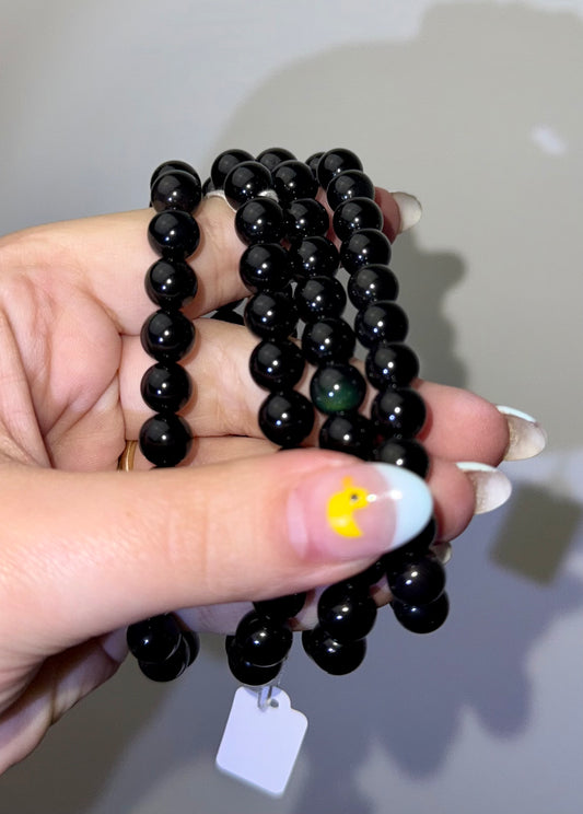 Rainbow obsidian bracelets