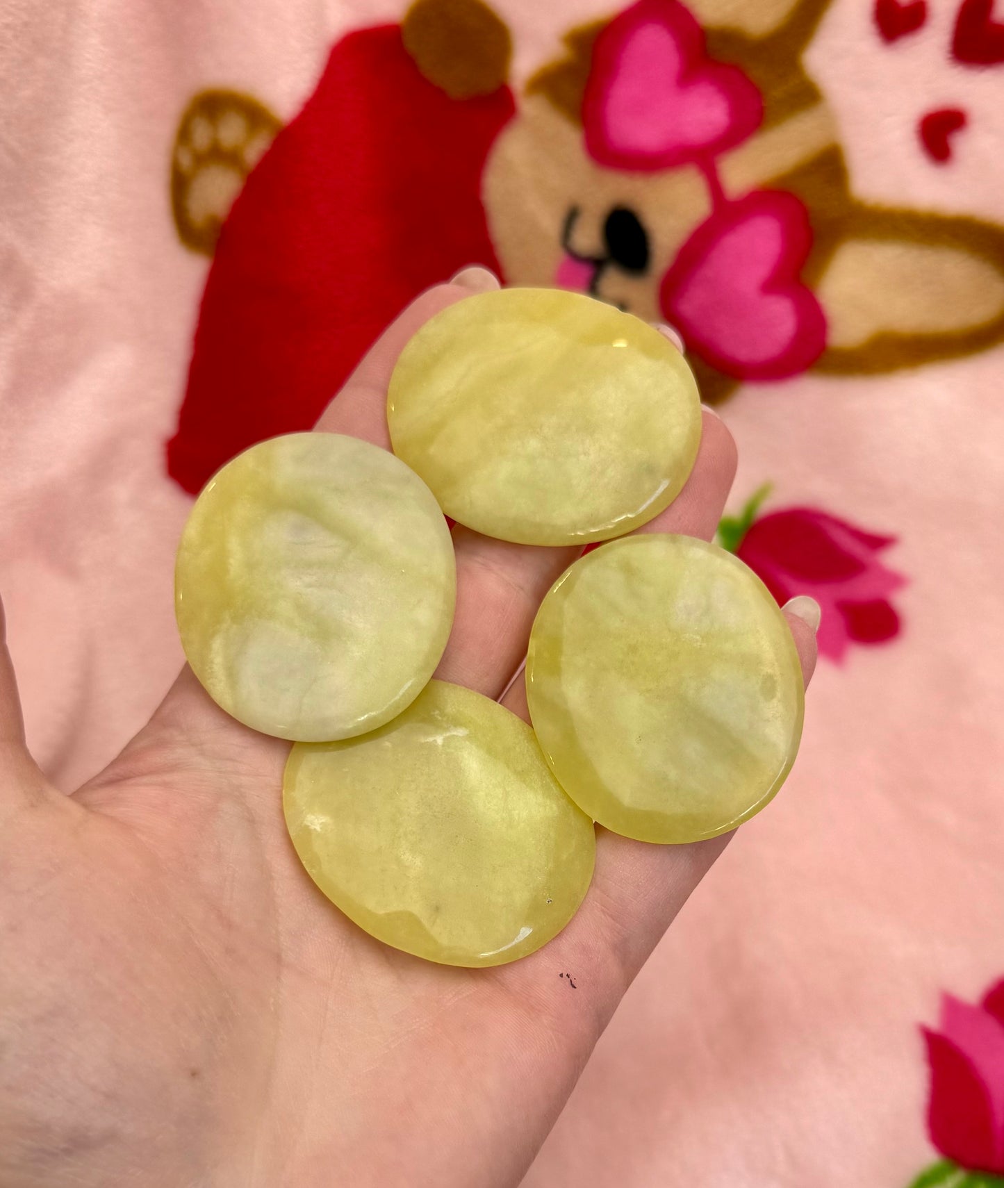 Lemon jade flat stones