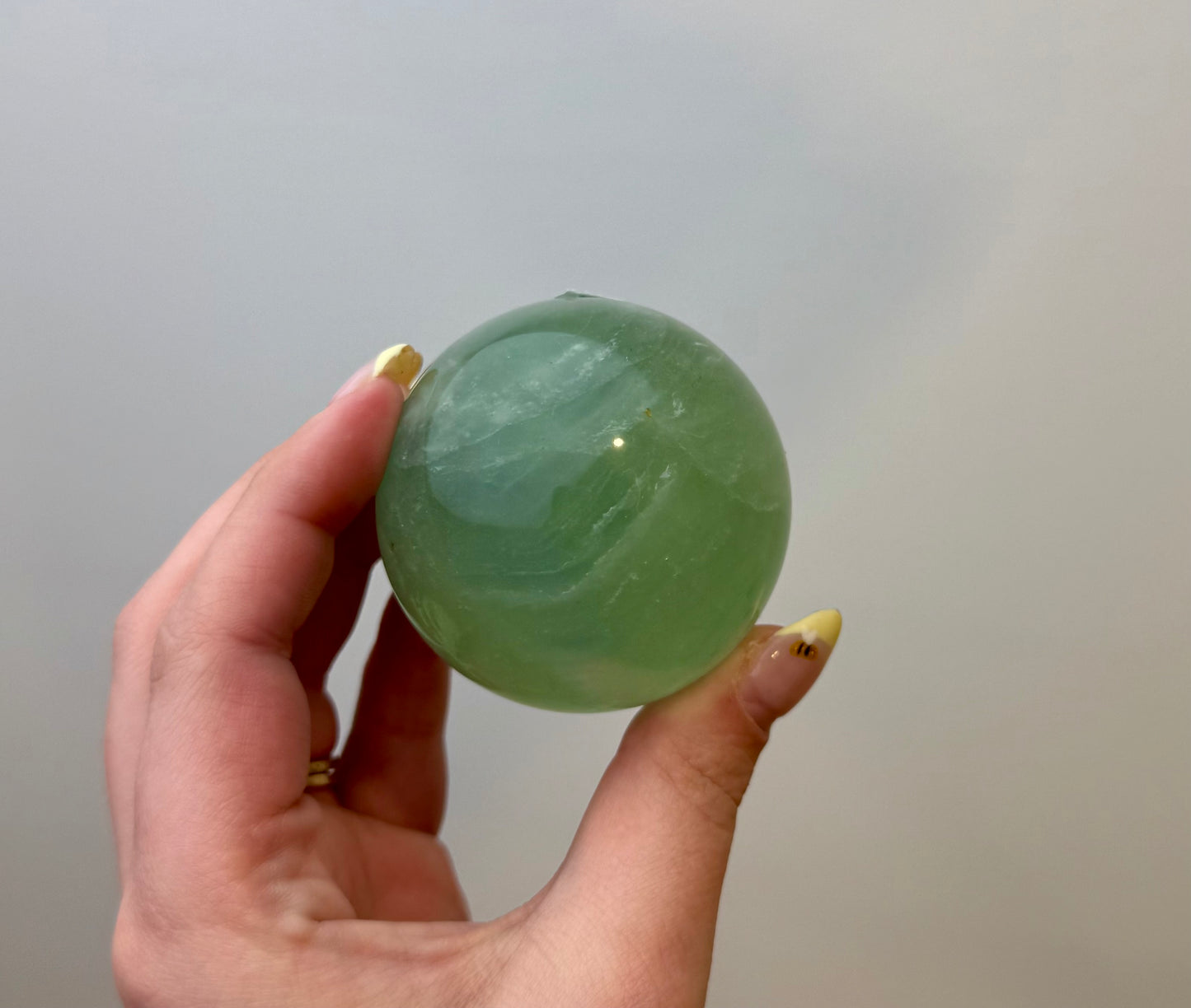 Green fluorite sphere