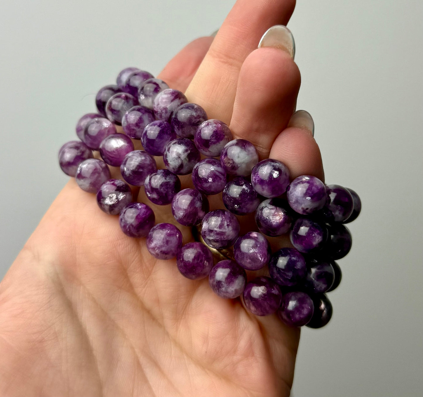 Purple mica/gem lepidolite bracelets