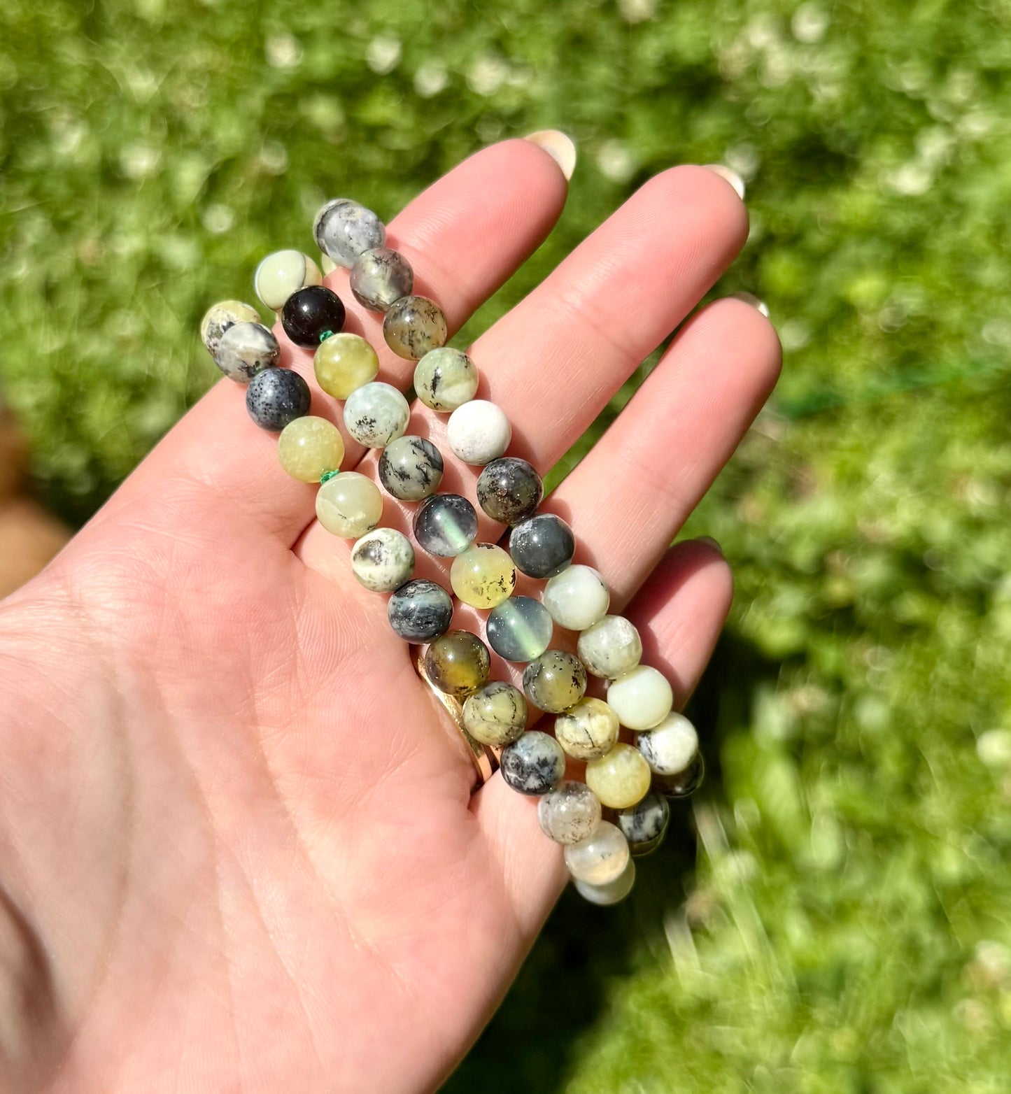 Green opal bracelets