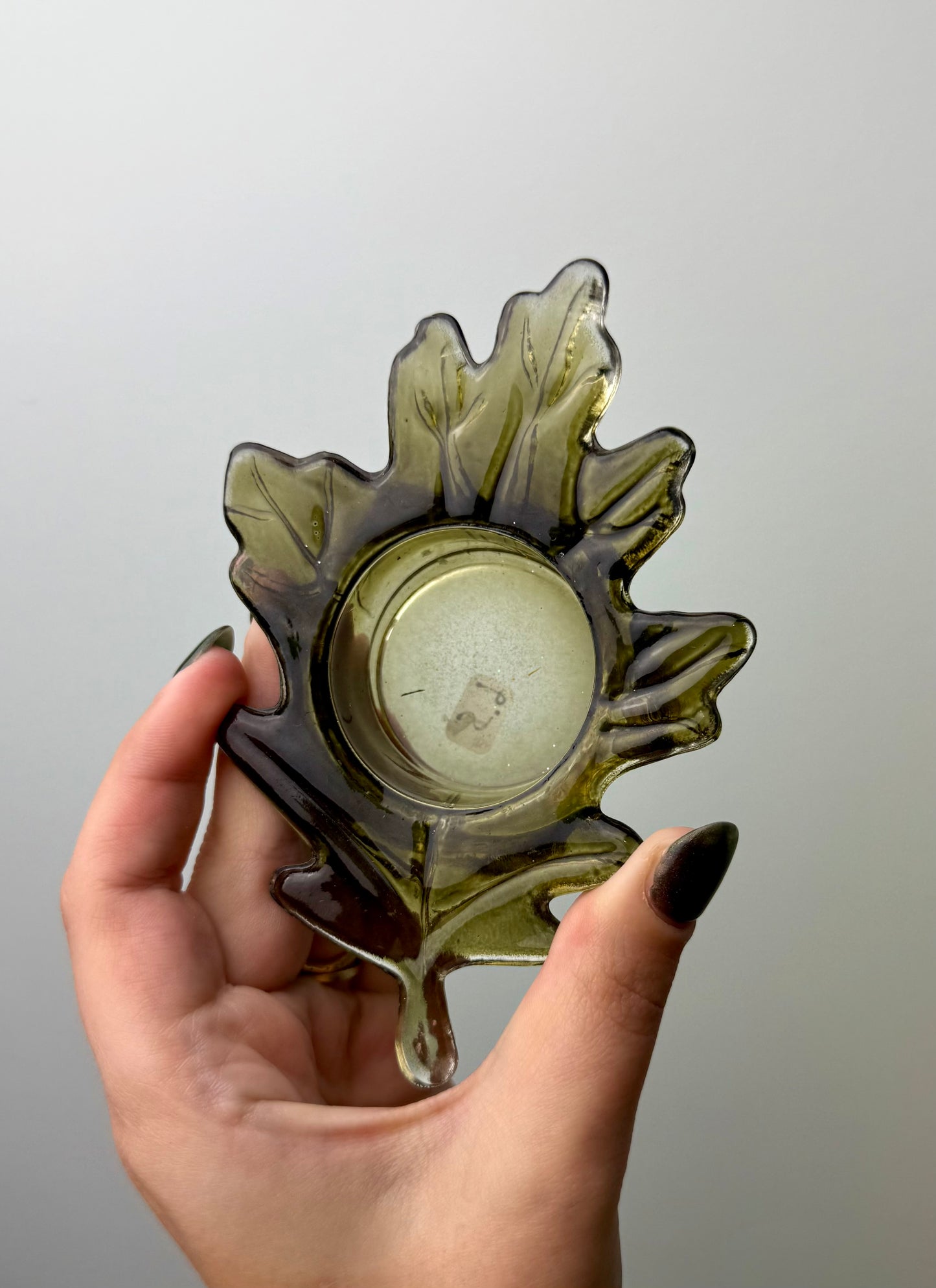 Leaf tea light holder thrifted find