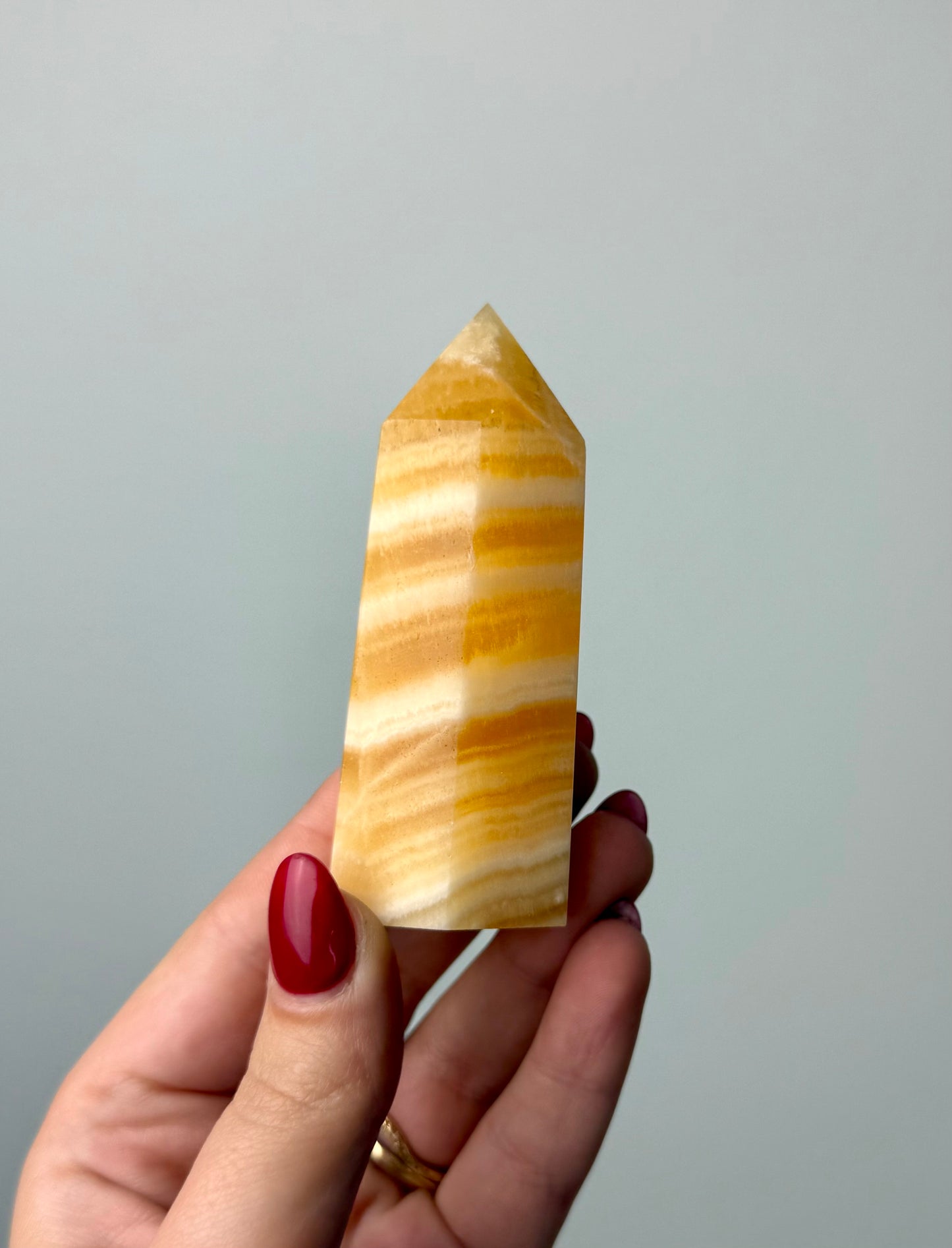 Orange calcite tower