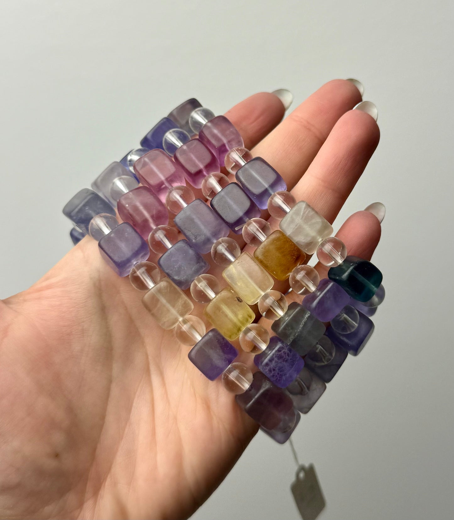 Cube fluorite bracelets