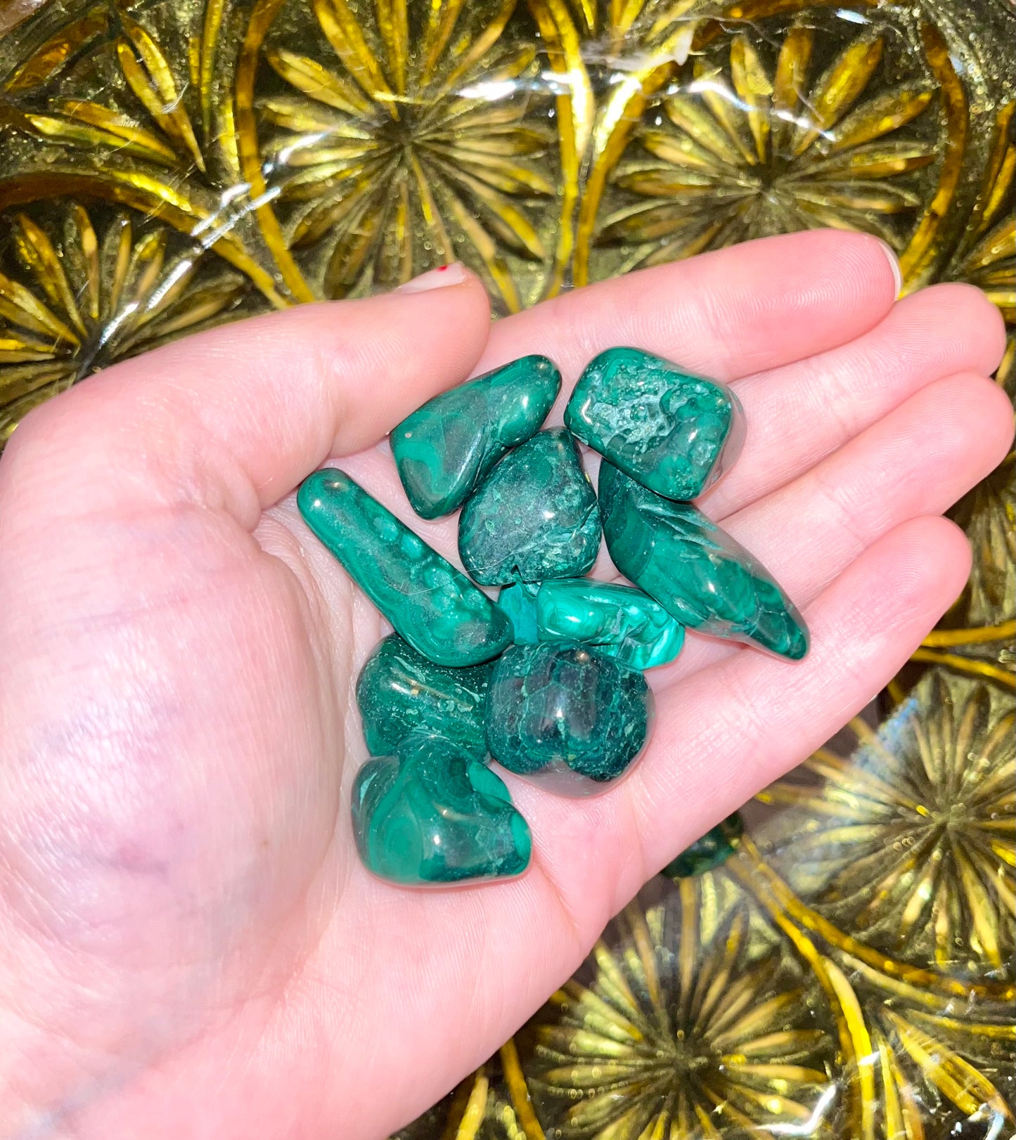 Malachite tumbles