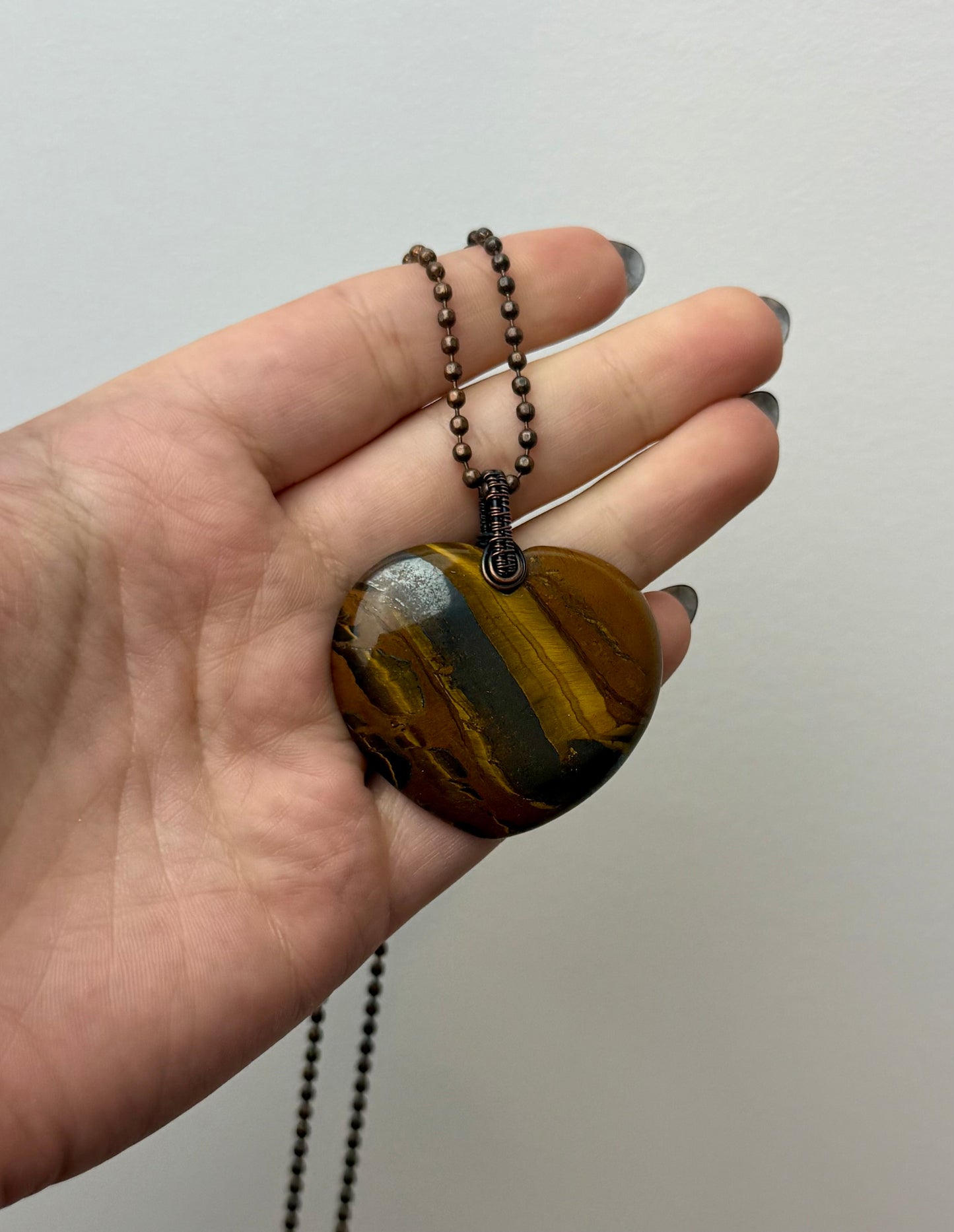 Tigers eye heart necklace thrifted find