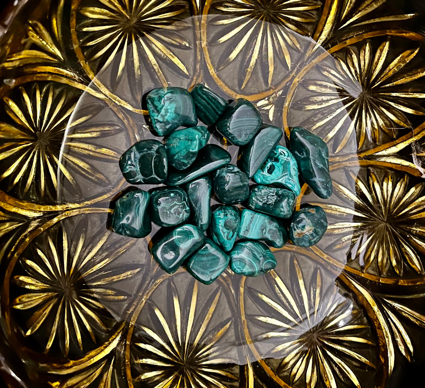 Malachite tumbles