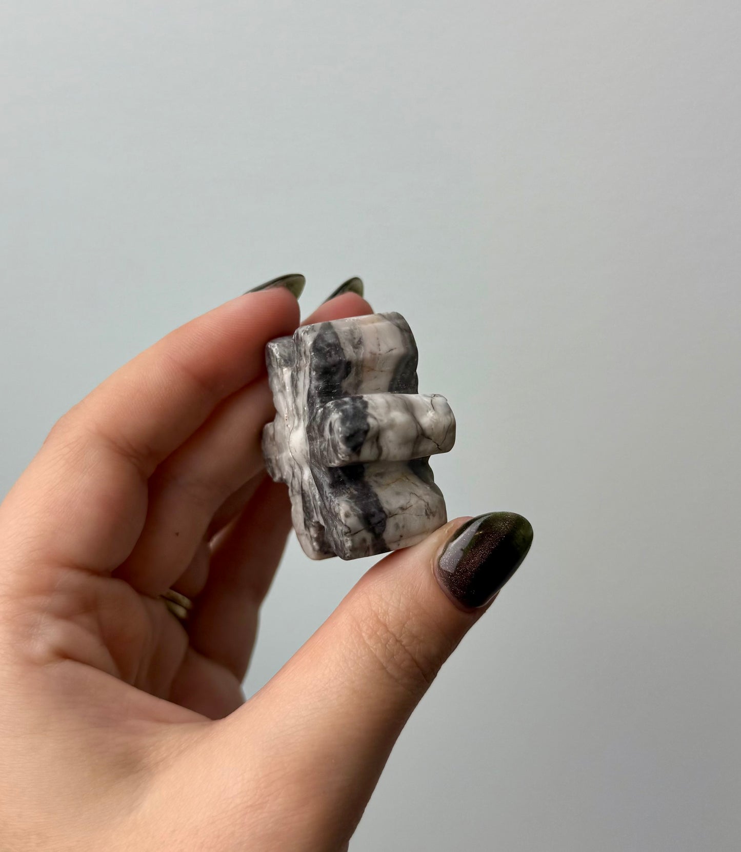 Picasso jasper snowflake carving