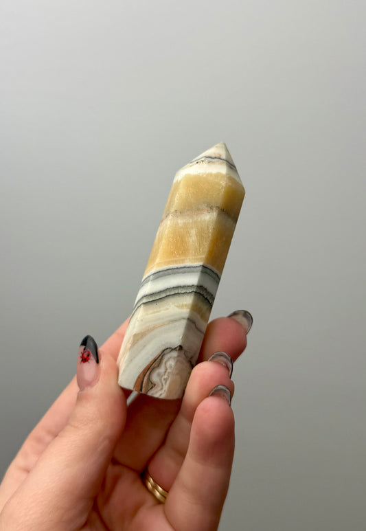 Orange calcite tower