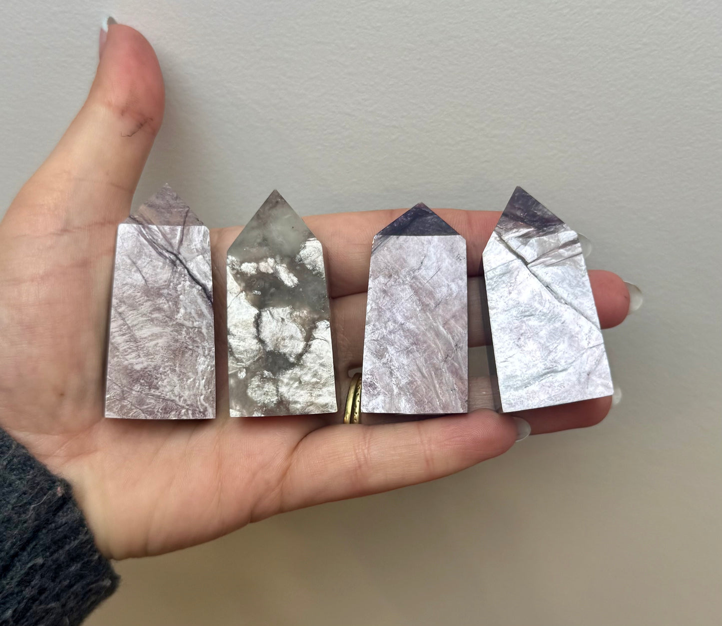 Purple mica/gem lepidolite towers