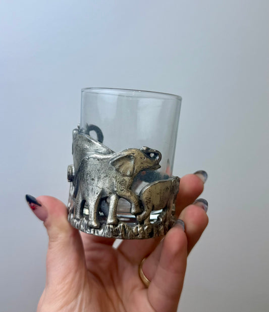 Pewter elephants tea light holder thrifted find