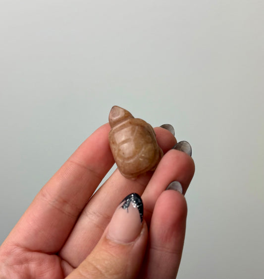Strawberry Quartz turtle carving