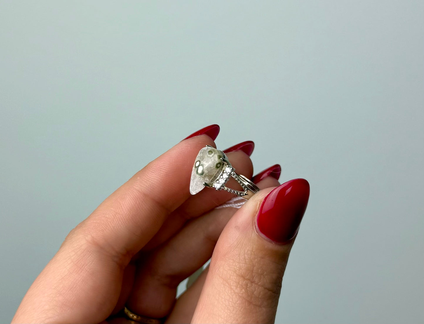 Ocean jasper adjustable ring