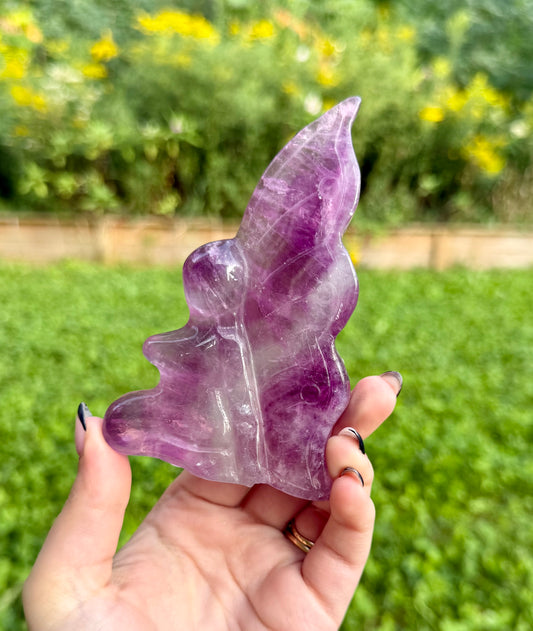 Fluorite fairy carving