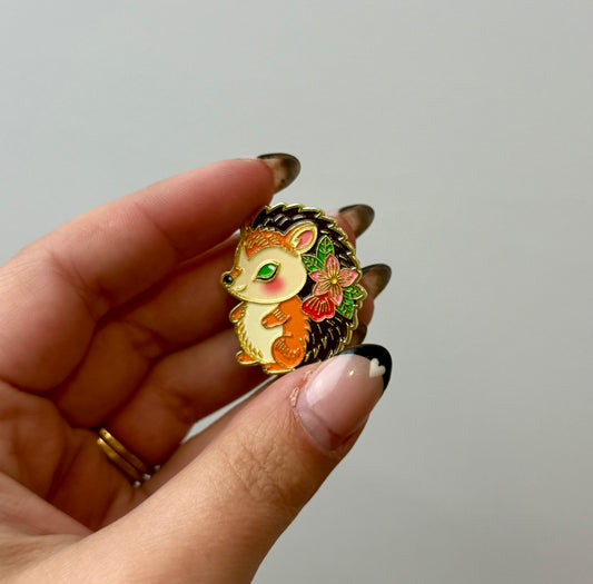 Hedgehog enamel pin