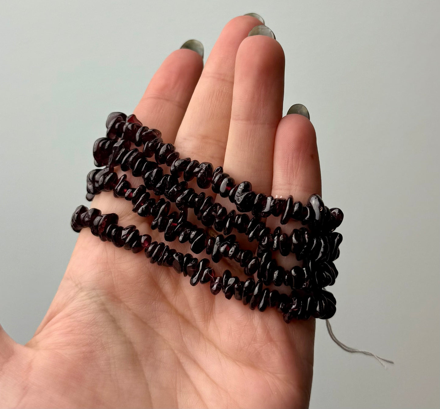 Garnet chip bracelets
