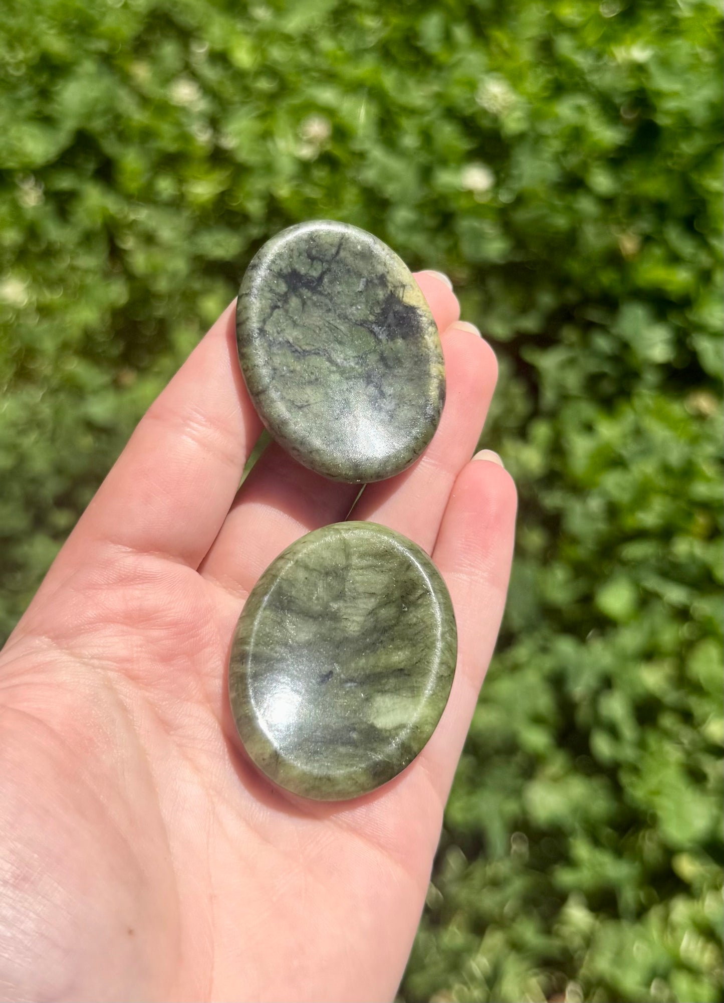 Jade worry stones