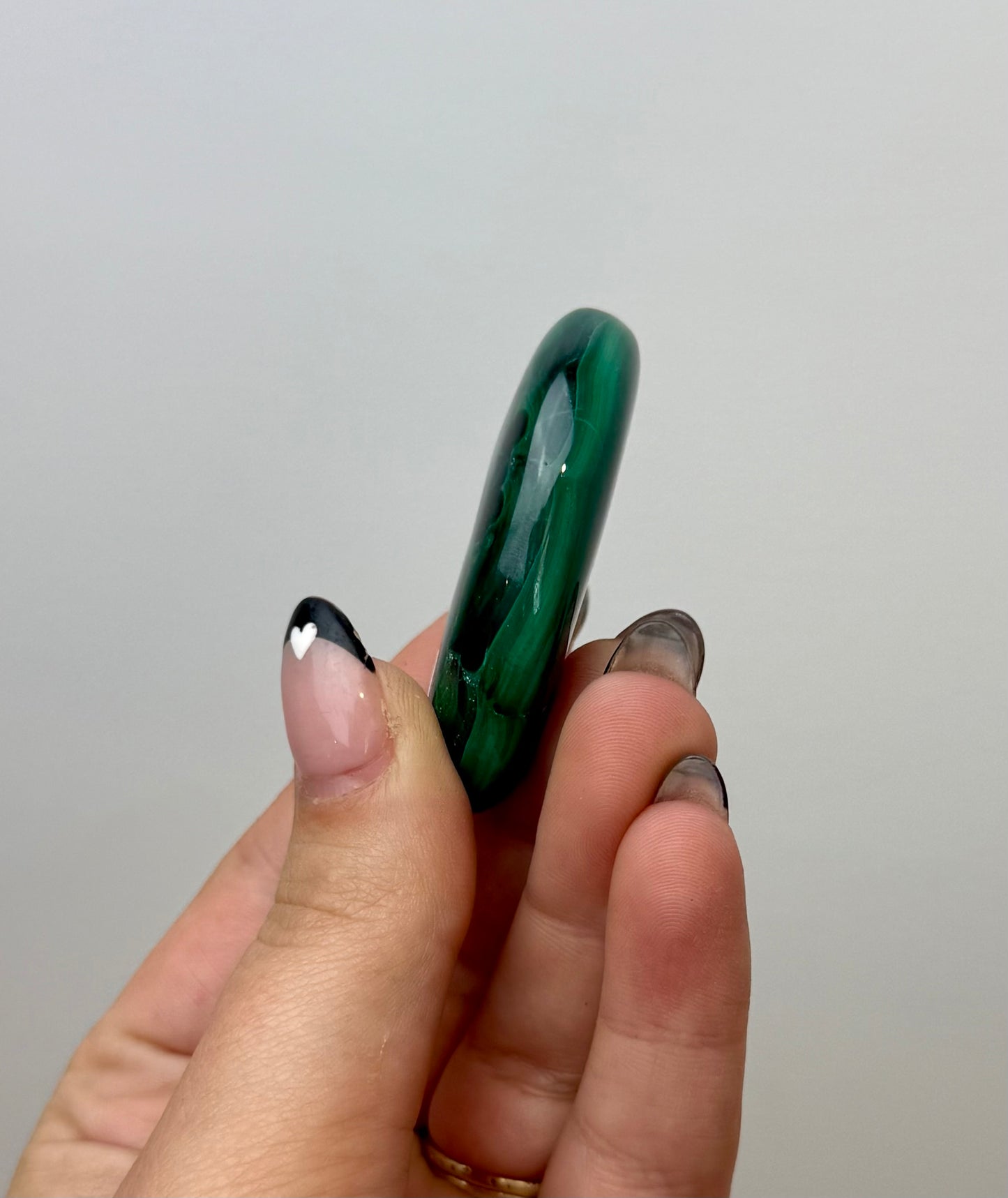 Malachite palm stone