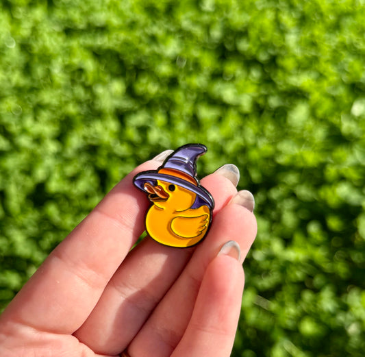 Witchy duck enamel pin
