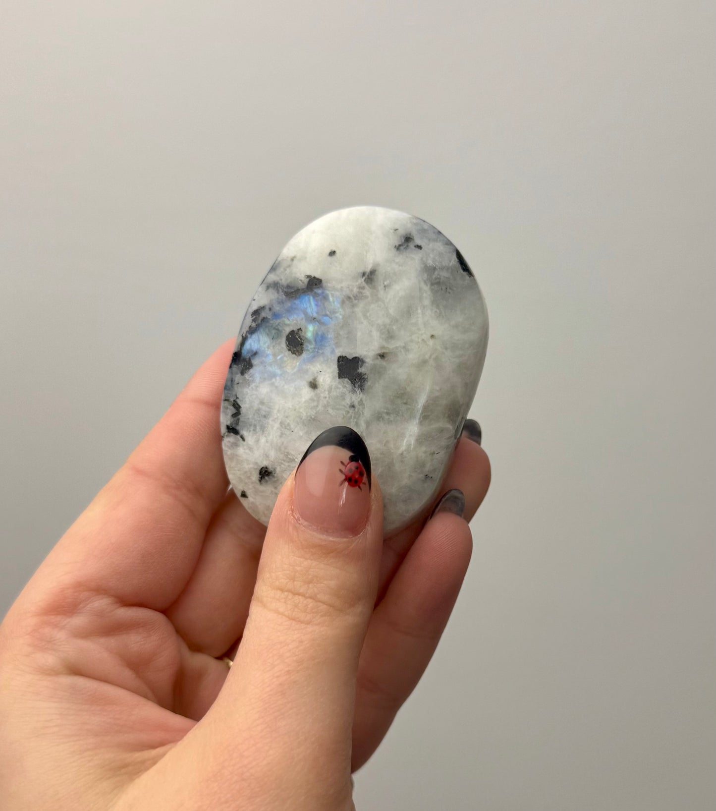 Rainbow moonstone palm stone
