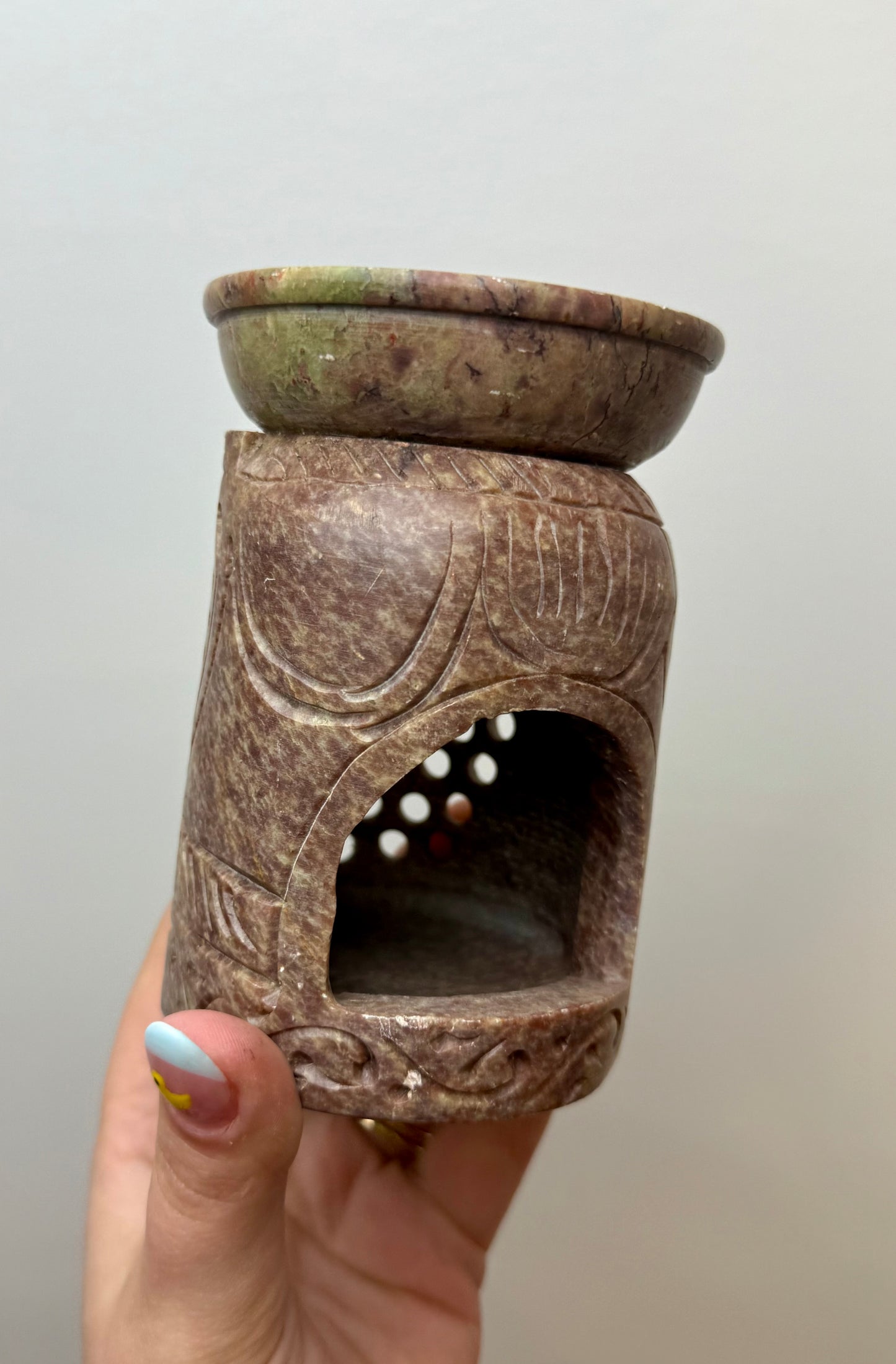 Stone owl wax melter thrifted find