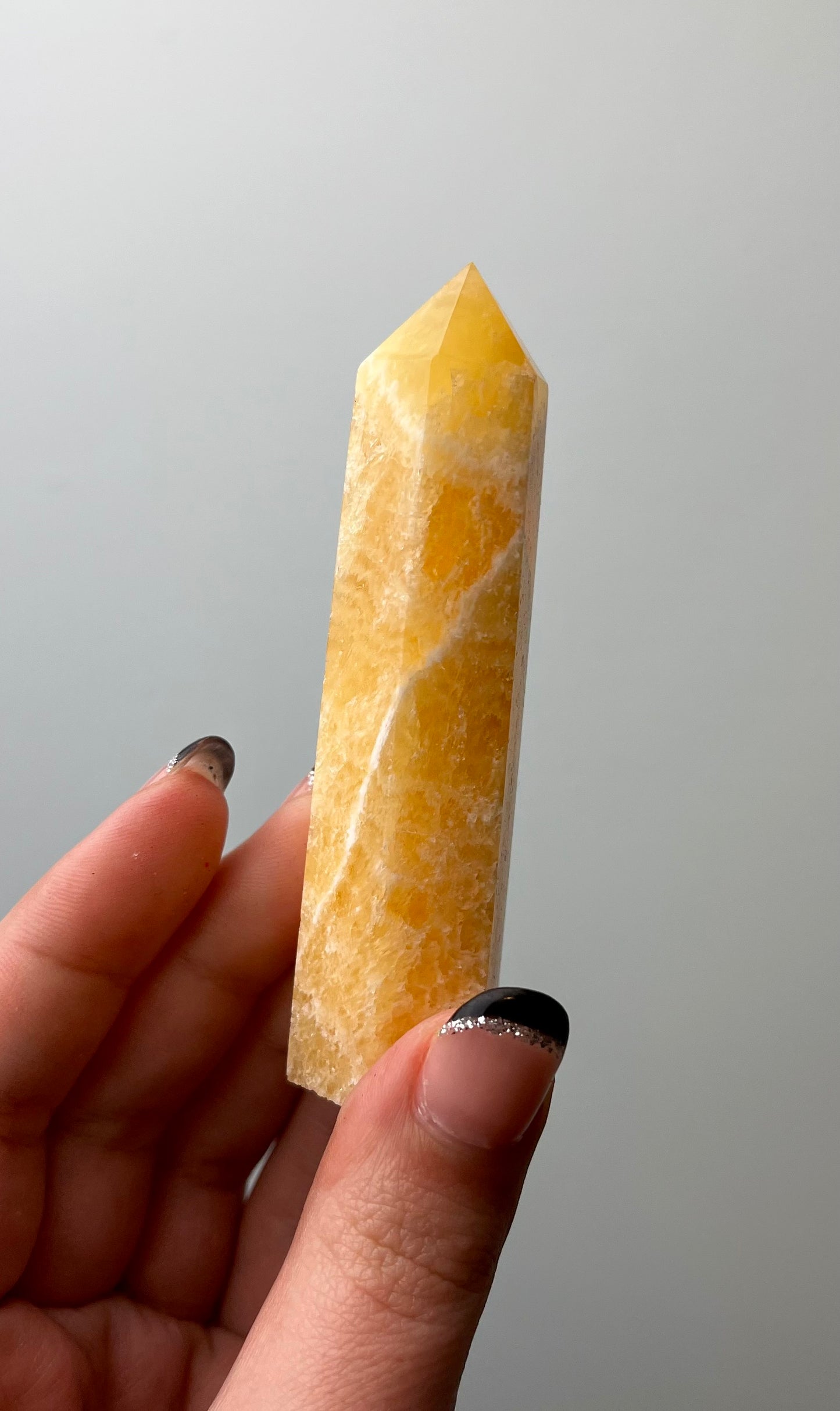 Orange calcite tower