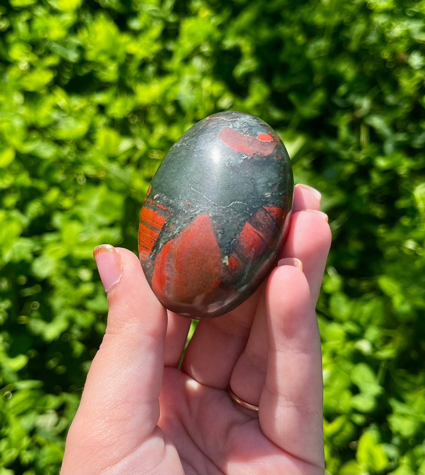 Bloodstone palm stone