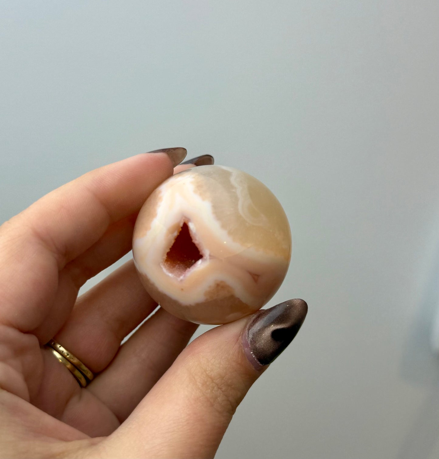 Druzy agate sphere